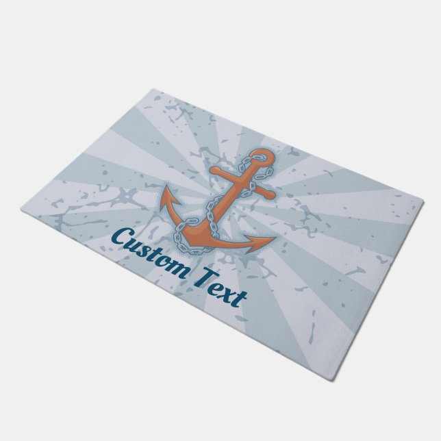 Anchor with Chain Doormat (Angled)