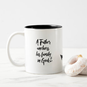 Anchor with Dad Faith Quote Two-Tone Coffee Mug