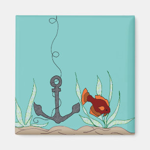 Anchor with fish magnet