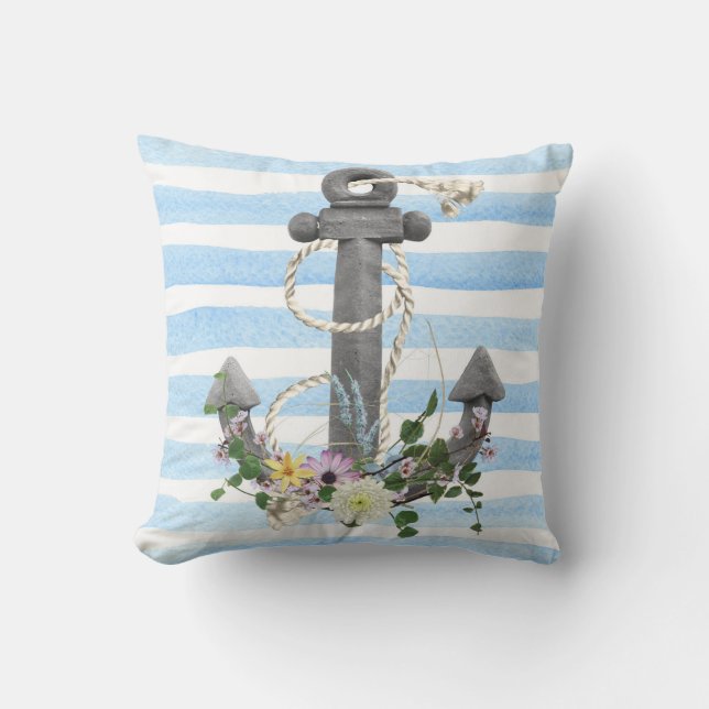 anchor with flower bouquet cushion (Front)