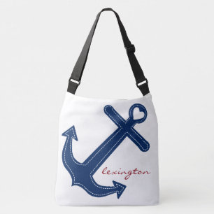 Anchor With Name Nautical Crossbody Bag