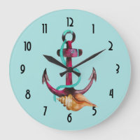 Anchor With Rope And Seashell in Watercolors