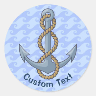Anchor with Rope Classic Round Sticker