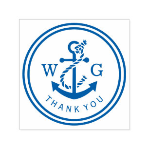 Anchor with Rope Monogram Thank You Self-inking Stamp
