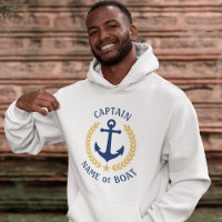 Anchor Your Boat Name Captain Gold Laurel White