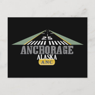 Anchorage Alaska - Airport Runway Postcard