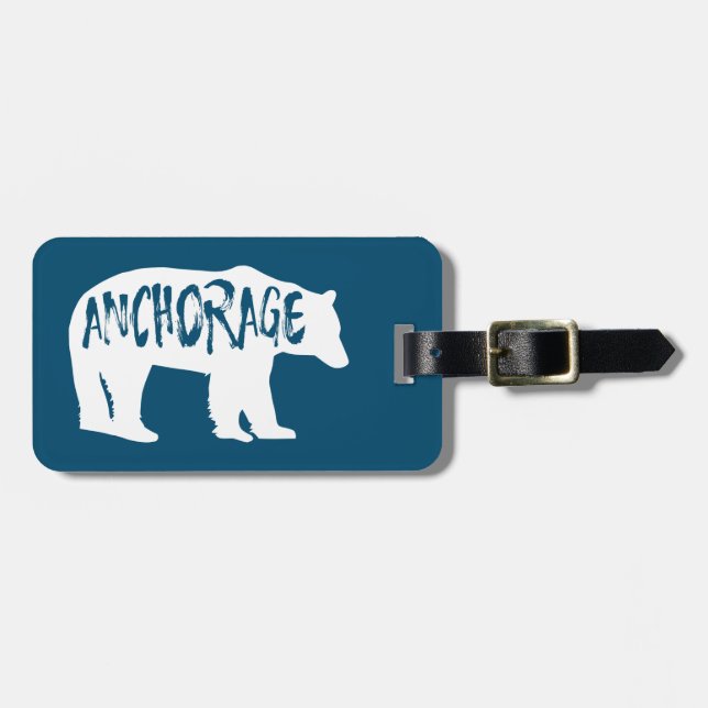 Anchorage Alaska Bear Luggage Tag (Front Horizontal)