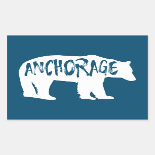 Anchorage Alaska Bear Rectangular Sticker