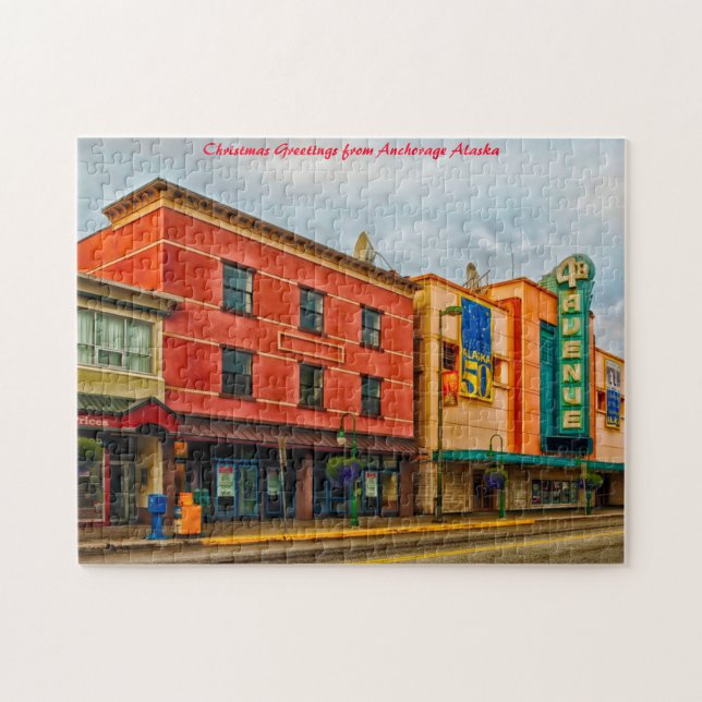 Anchorage Alaska.Christmas Greetings Jigsaw Puzzle (Horizontal)