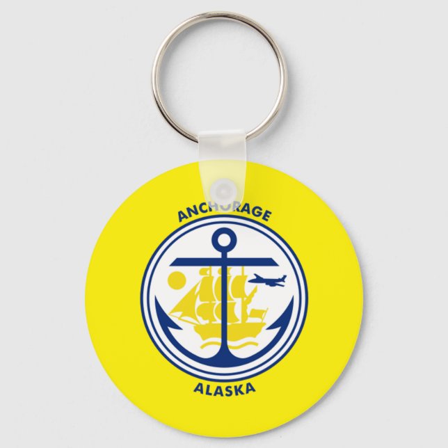 Anchorage (Alaska) City flag Keychain (Front)