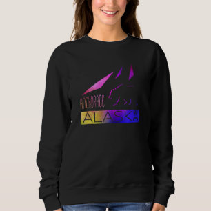 Anchorage Alaska Colourful Bear And Mountains Sweatshirt