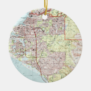 Anchorage Alaska Map (1994) Ceramic Tree Decoration