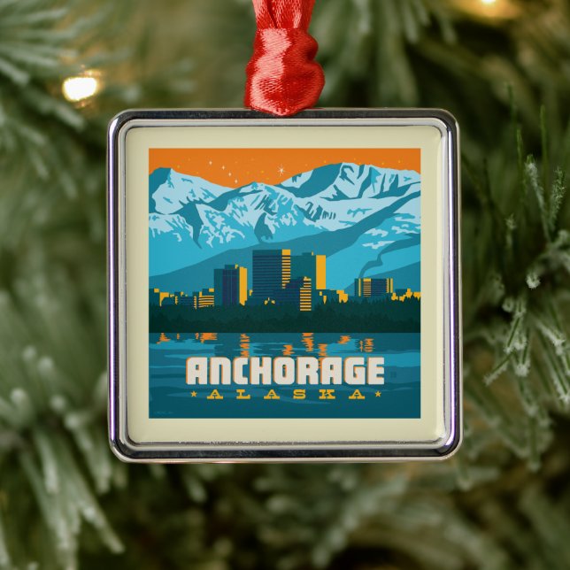 Anchorage, Alaska Metal Tree Decoration (Tree)