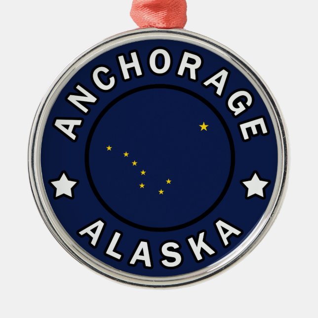 Anchorage Alaska Metal Tree Decoration (Front)