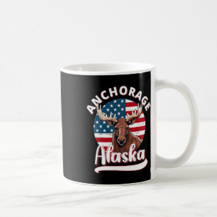 Anchorage Alaska Moose Viewing Alaskan Flag Huntin Coffee Mug