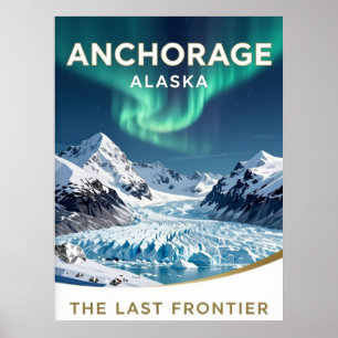 Anchorage Alaska Mountain Frontier Heritage Poster