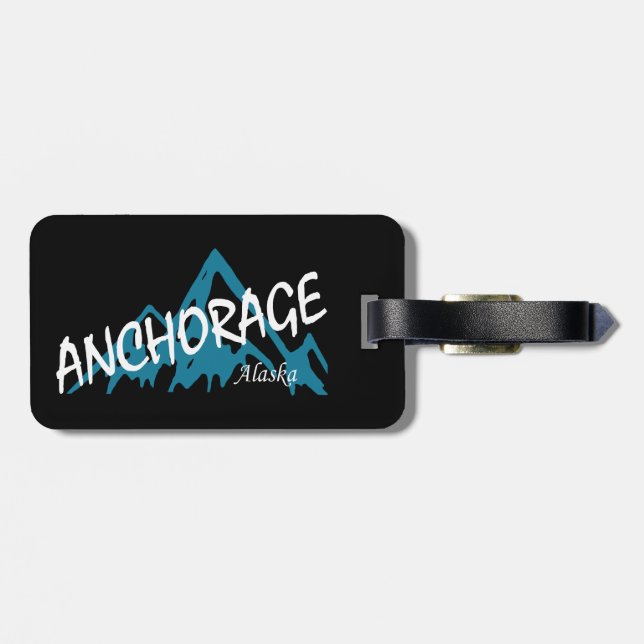 Anchorage Alaska Mountains Luggage Tag (Back Horizontal)