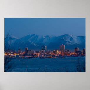 ANCHORAGE ALASKA NIGHTS POSTER