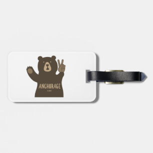 Anchorage Alaska Peace Bear Luggage Tag