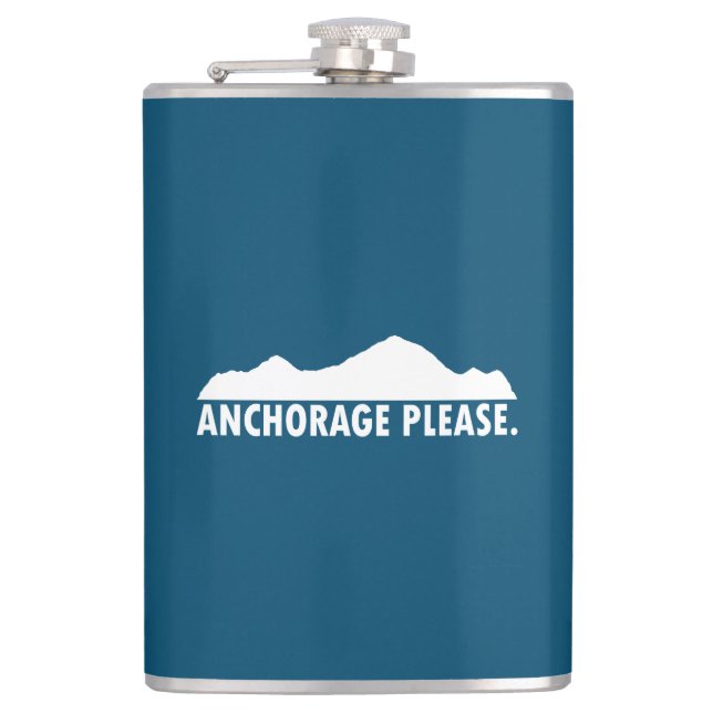Anchorage Alaska Please Hip Flask (Front)