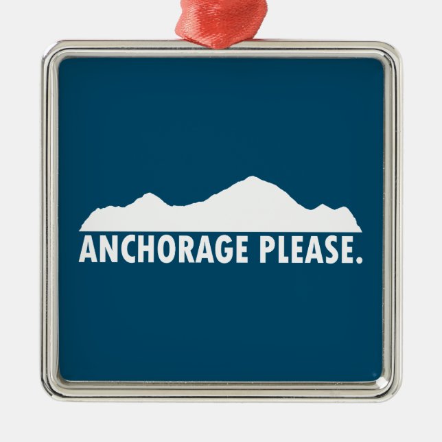 Anchorage Alaska Please Metal Tree Decoration (Front)