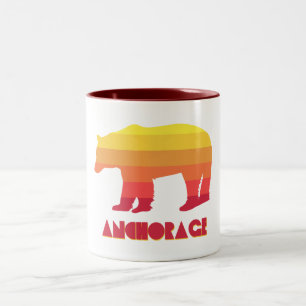 Anchorage Alaska Rainbow Bear Two-Tone Coffee Mug
