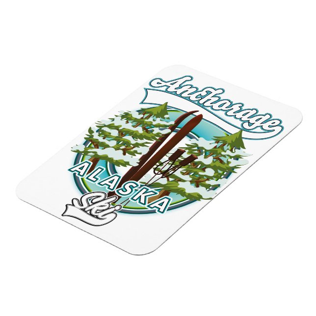 Anchorage Alaska Ski logo Magnet (Left Side)