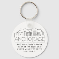 Anchorage, Alaska Stylised Skyline | Custom Slogan