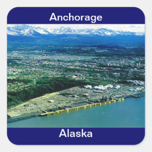 Anchorage, Alaska View Square Sticker