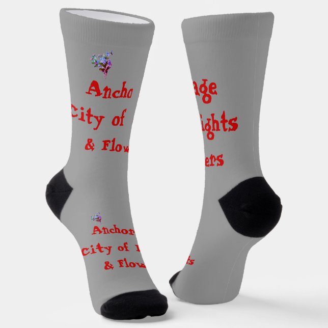 Anchorage City of Lights and Flowers Socks (Angled)