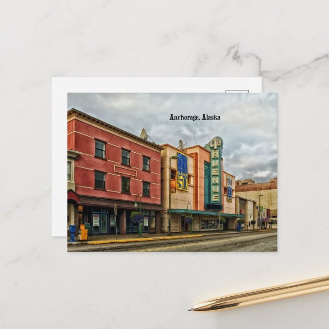 Anchorage Cityscape Postcard (Front/Back In Situ)