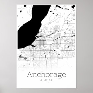 Anchorage Map - Alaska - City Map Poster
