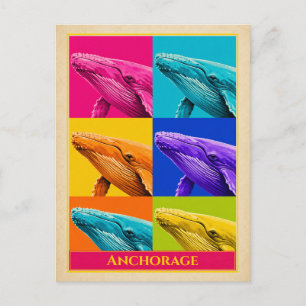 Anchorage Postcard Alaska Whale Vintage