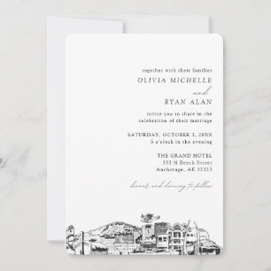 Anchorage Wedding Elegant Skyline Invitation