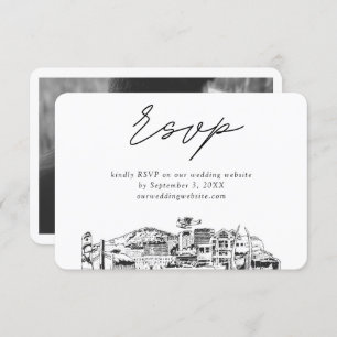 Anchorage Wedding Minimalist Sketch RSVP Enclosure Card