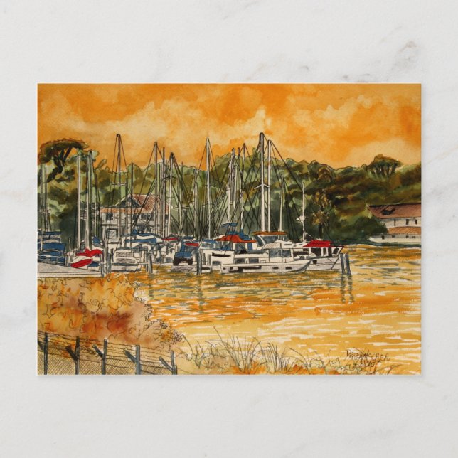 Anchorage Yacht Basin Marina Melbourne Florida Postcard (Front)