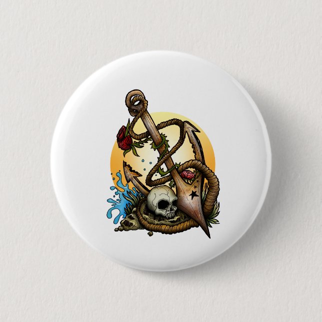 Anchored 6 Cm Round Badge (Front)