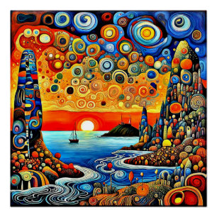 Anchored at the Enchanted Coast Poster
