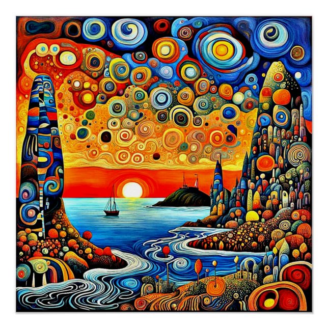 Anchored at the Enchanted Coast Poster (Front)