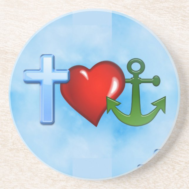 anchored by jesus coaster (Front)