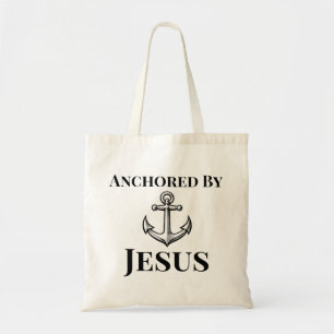 Anchored By Jesus, Modern SImple Minimal, Elegant Tote Bag