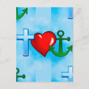 anchored by jesus postcard