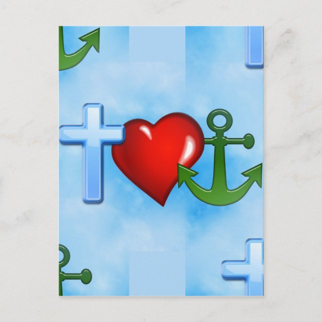 anchored by jesus postcard (Front)