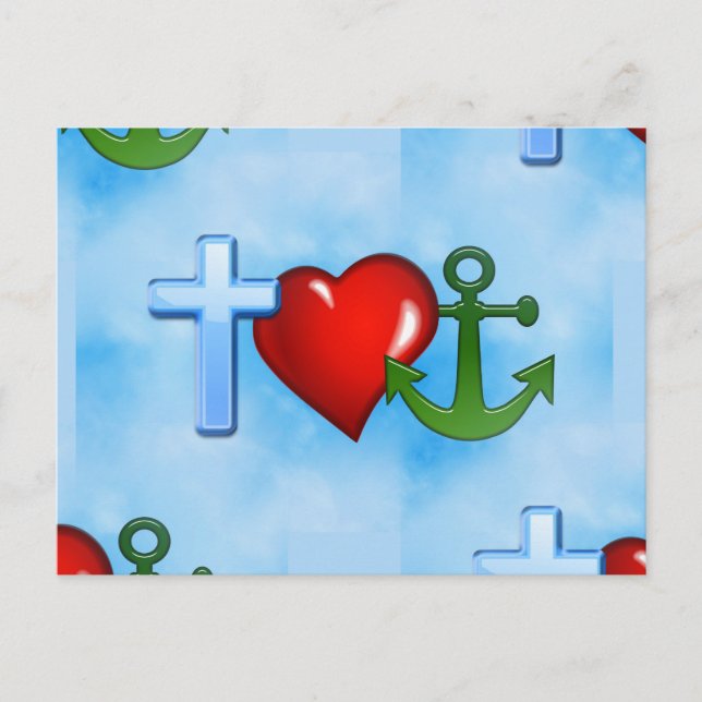 anchored by jesus postcard (Front)
