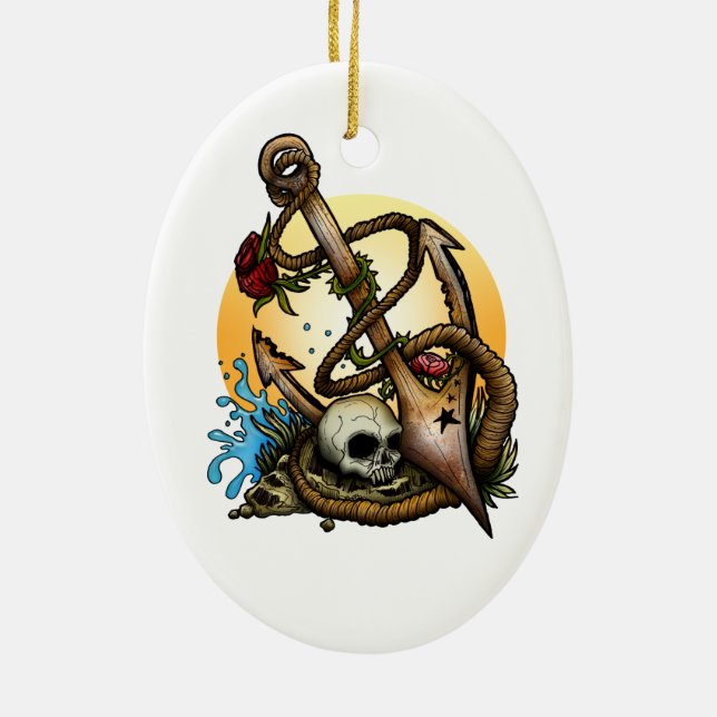 Anchored Ceramic Tree Decoration (Back)