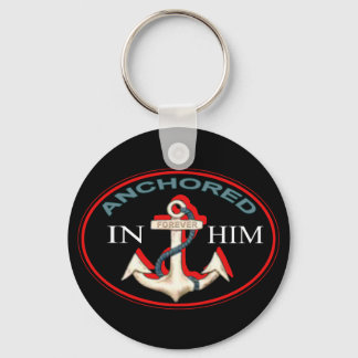 Anchored in Him Keychain