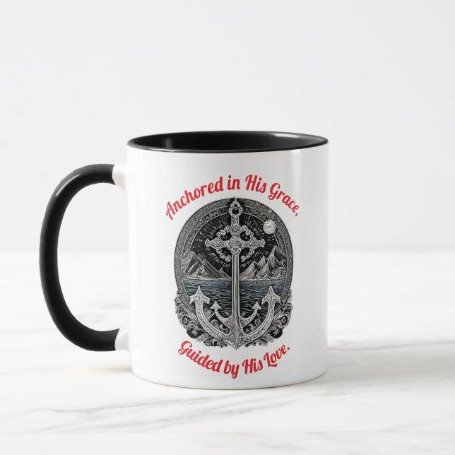 Anchored In His Grace Mug (Left)