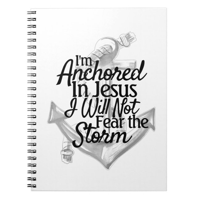 Anchored In Jesus Scripture Coastal Christian Notebook (Front)