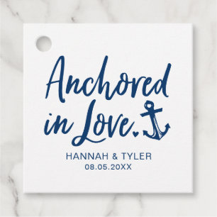 Anchored In Love Beach Nautical Wedding Favour Tags