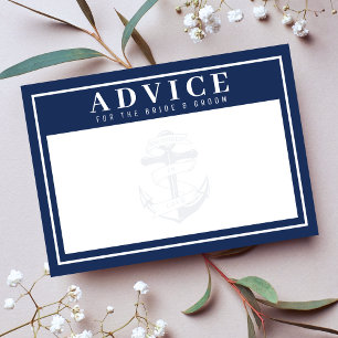 Anchored in Love Blue Anchor Wedding Advice Enclosure Card